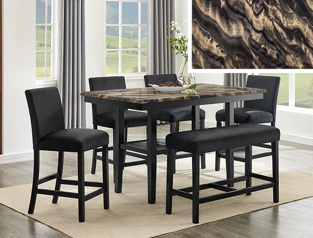 Marble Counter-Height Dining Set photo 2