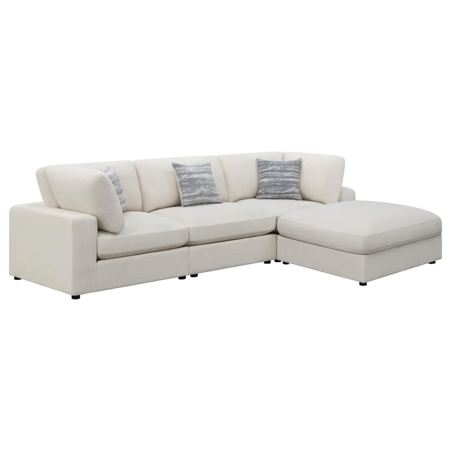 Serene 4pc Upholstered Sectional Beige / 4pc