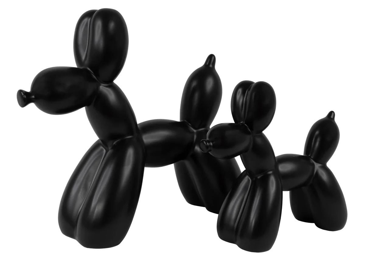 2pc Ceramic Dog Balloon Sculptures Set photo 2