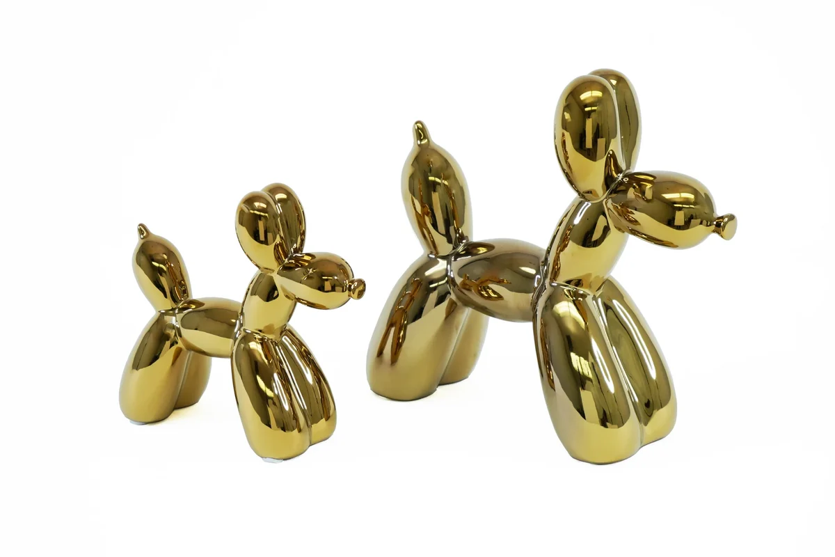 2pc Ceramic Dog Balloon Sculptures Set photo 3