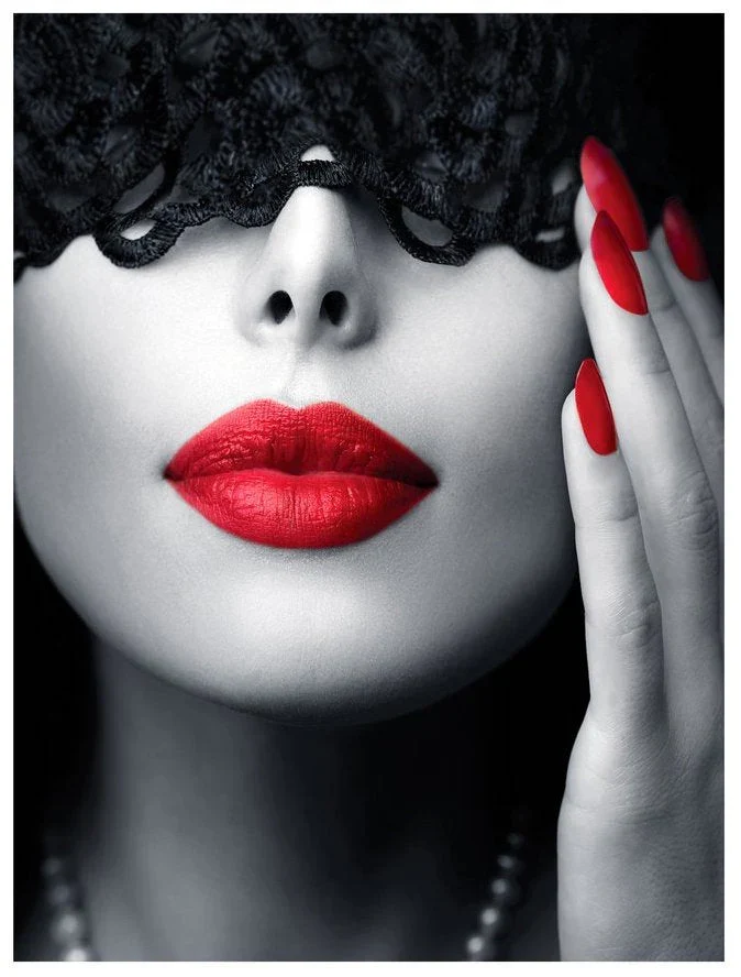 Women w/ Red Accents Glass Wall photo 2