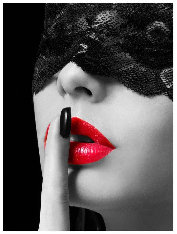 Women w/ Red Accents Glass Wall photo 3