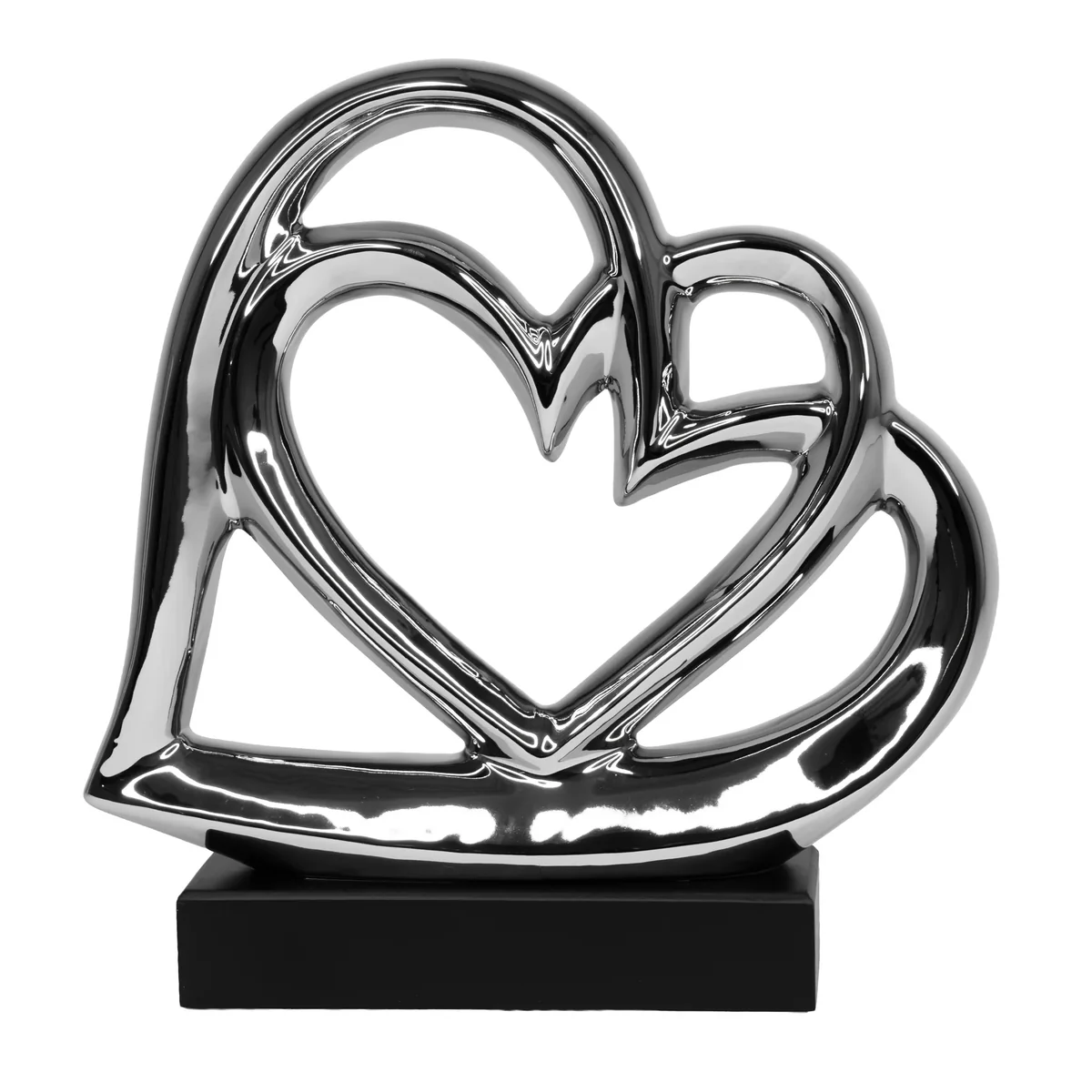 Silver Double Heart Sculpture photo 2