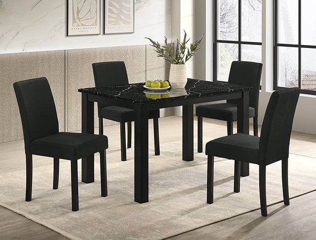 Resia Dining Set Black Marble