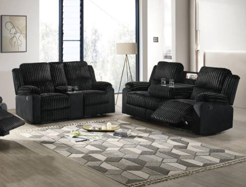 Felix Livingroom Set 2pc Sofa and Loveseat / Black