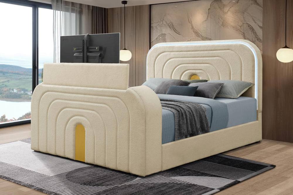 Evalyn Bed Frame Beige / Queen
