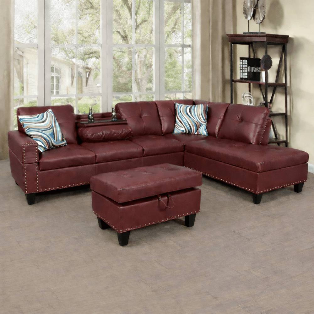 Red PU Sectional