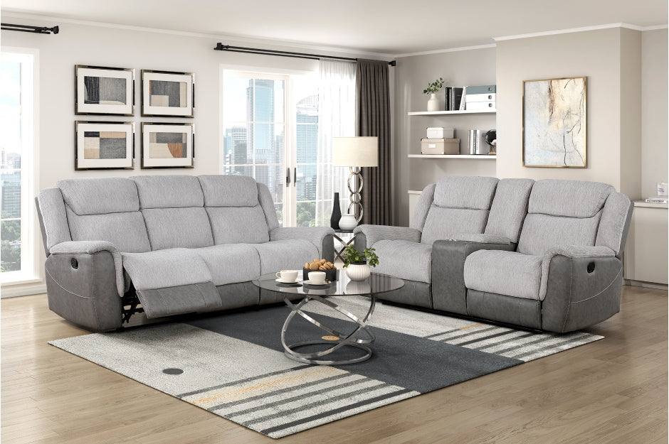 Herriette Livingroom Set Gray / 2pc Sofa and Loveseat