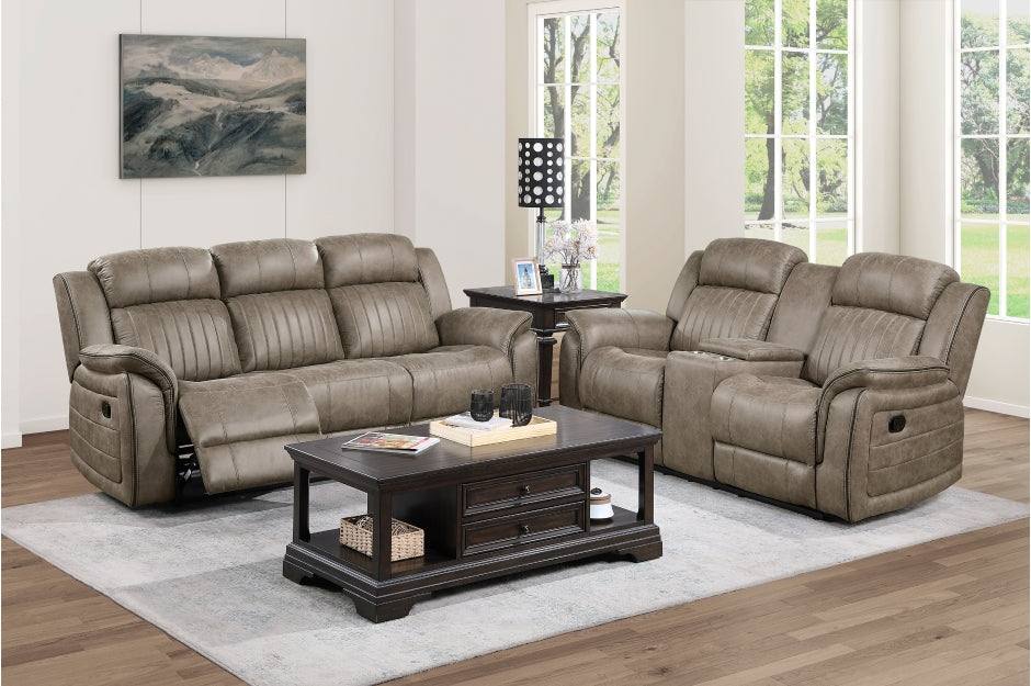 Centeroak Livingroom Set Sandy Brown / 2pc Sofa and Loveseat