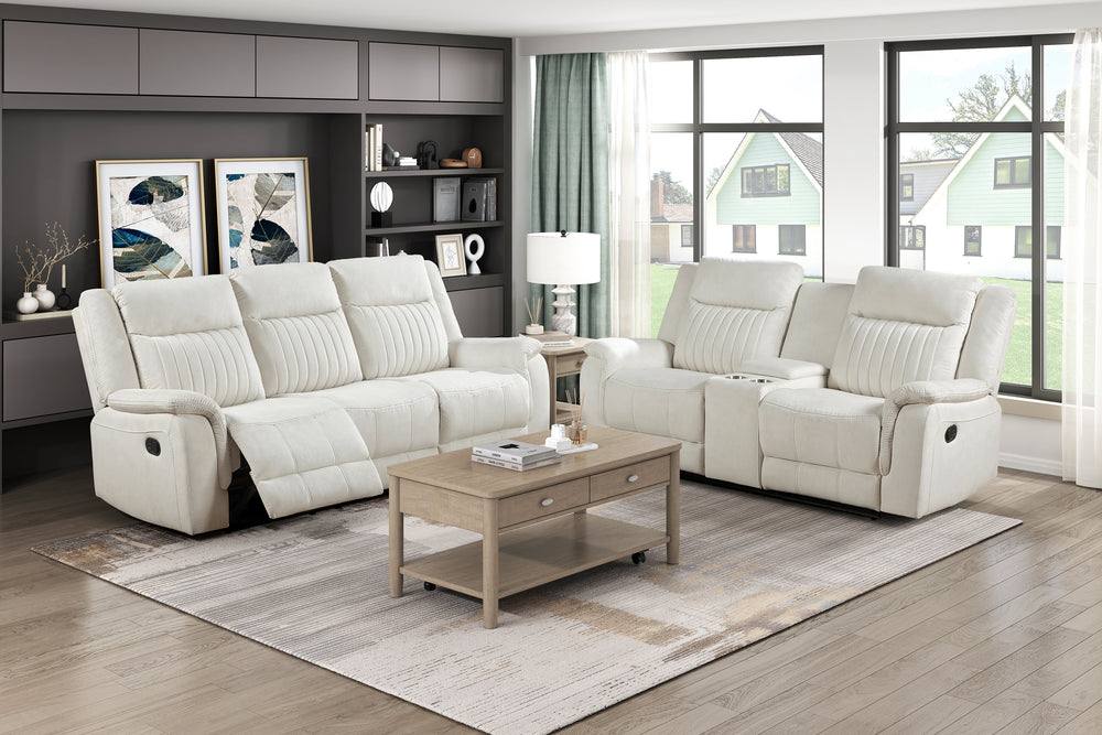 Dean Livingroom Set Beige / 2pc Sofa and Loveseat