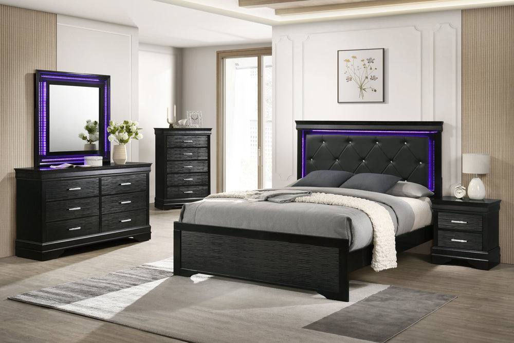 Nora Bedroom Set Black / Twin 4pc Bedroom Set