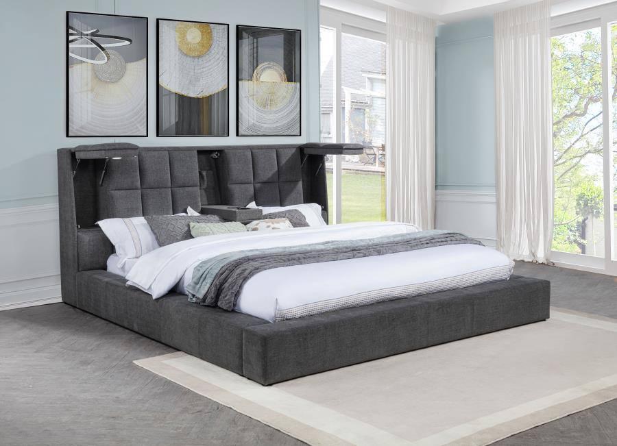 Dreux Bed Frame Gray / Queen