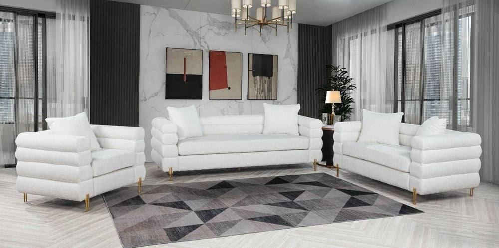 Hank Livingroom Set White / 2pc- Sofa and Loveseat