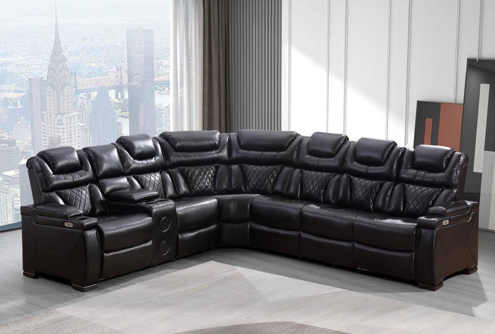 Braden Power Sectional Black