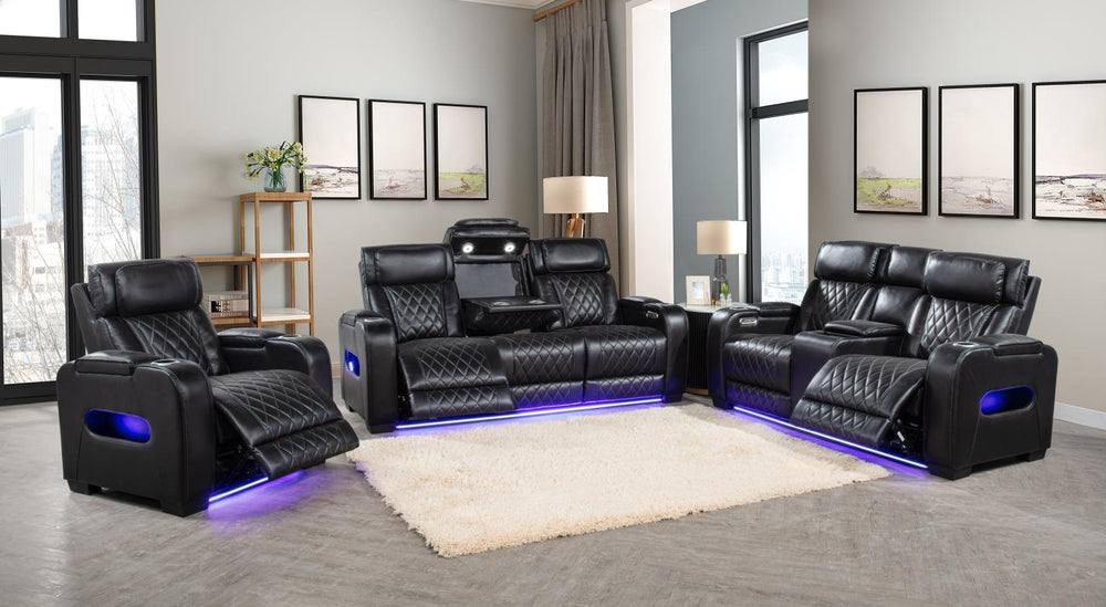 Polax Livingroom Set Black / 3pc set- Sofa Loveseat and Chair