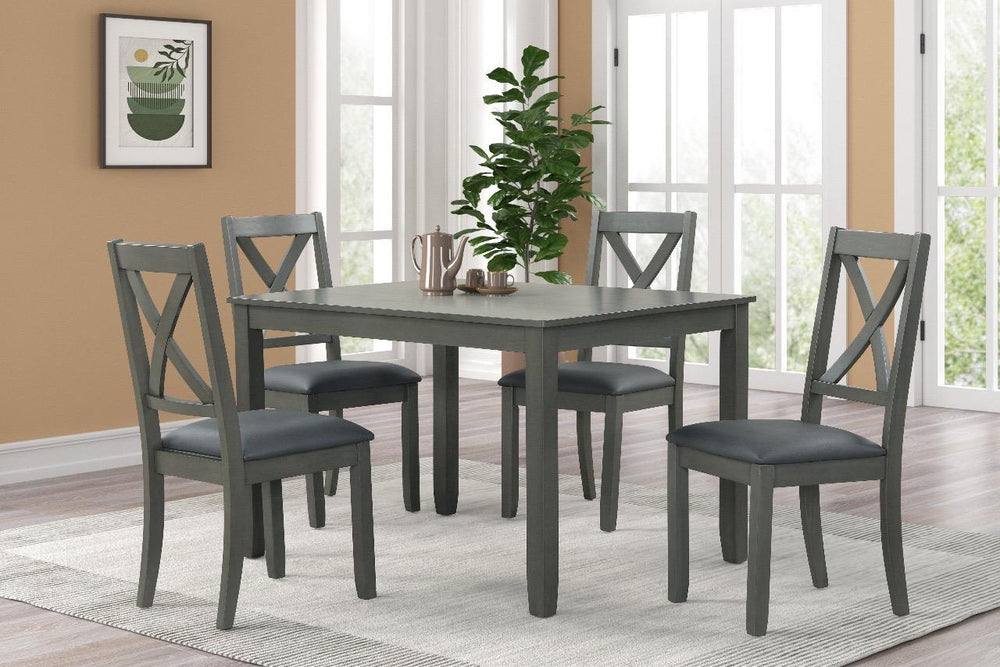 Orland Dining Set Gray / 5pc Dining Set- Table and 4 Chairs