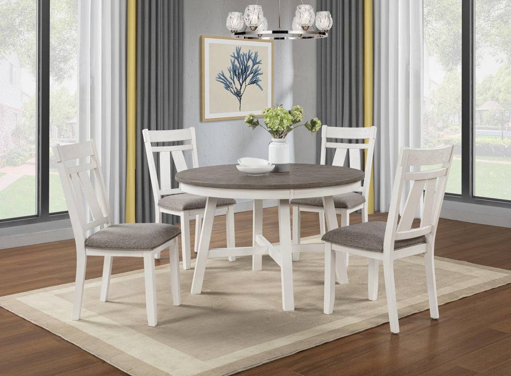 Lindsy Dining Set 5pc Round Table and 4 Chairs