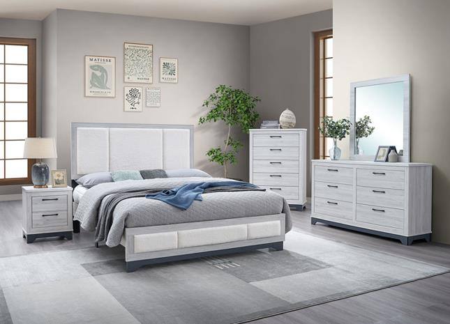 Jouri Bedroom Set Twin 4pc set / Light Gray
