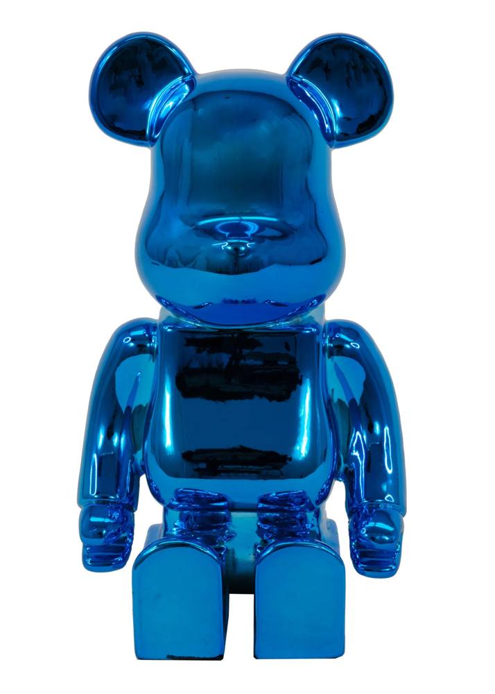 Sitting Bear Sculpture Blue