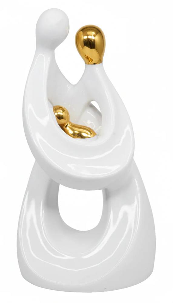 Family Of Three Sculpture Gold