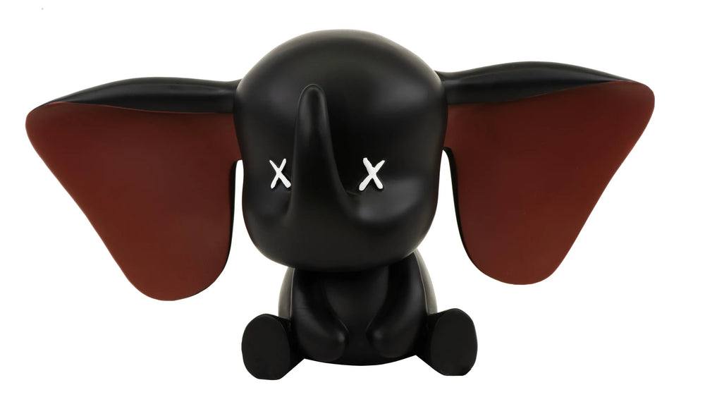 Baby Elephant, Large Ears Sculpture Black