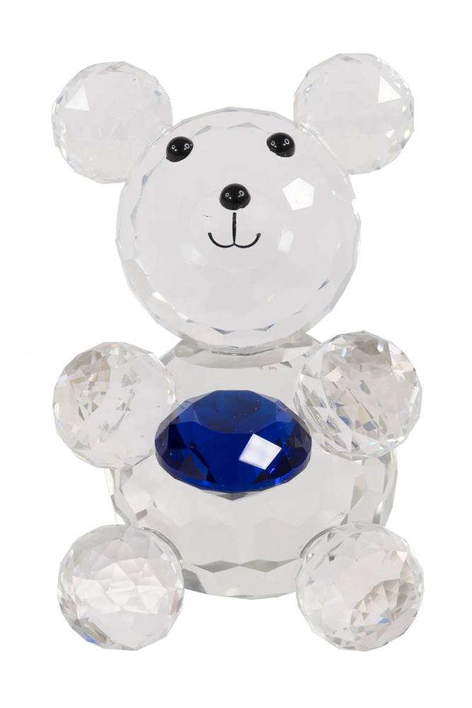 Glass Bear Figurine Blue