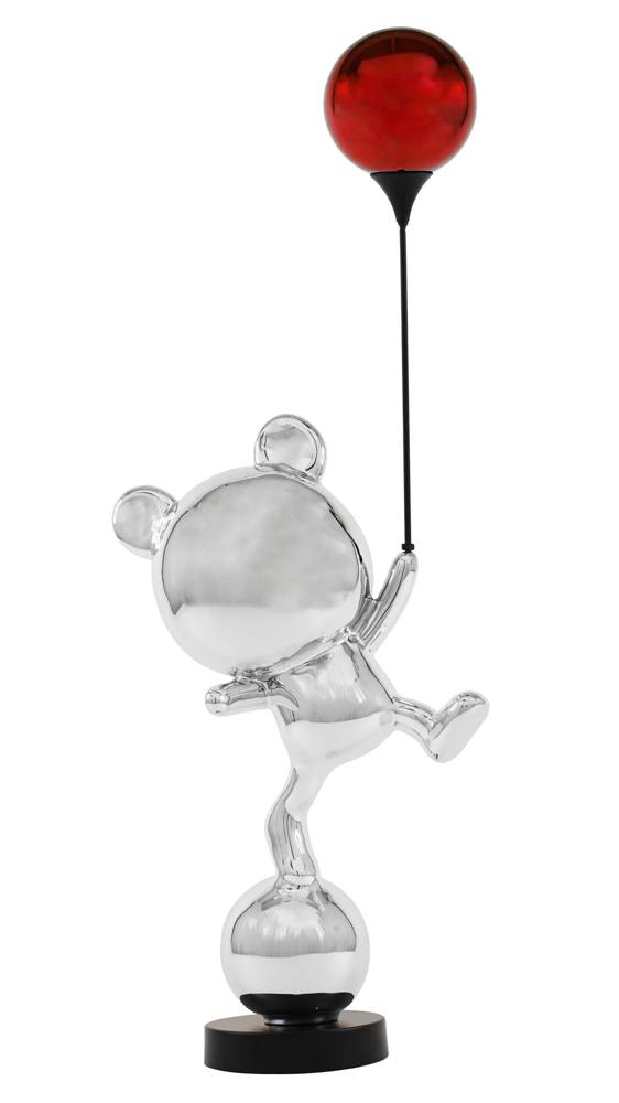 Chrome Bear Balloon Sculpture Red
