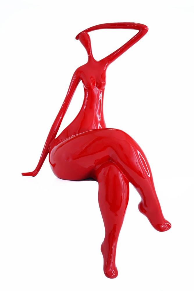 On Edge Woman Sculpture Red