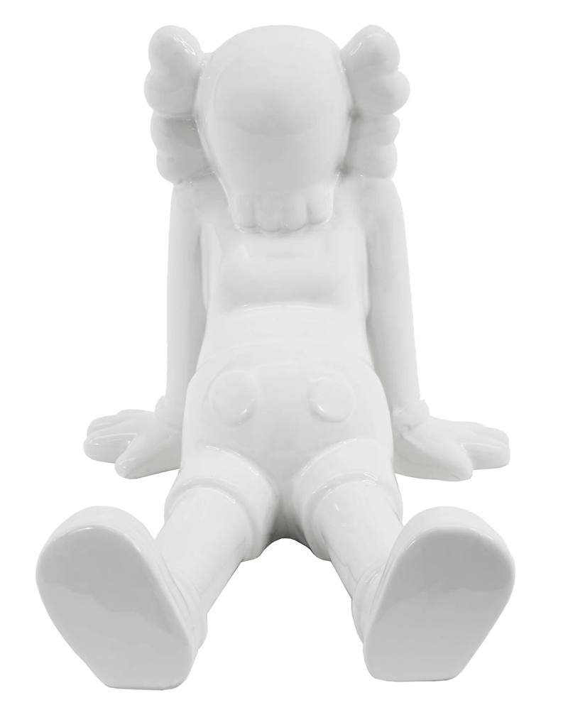 Sitting Clown Ceramic Sculpture White