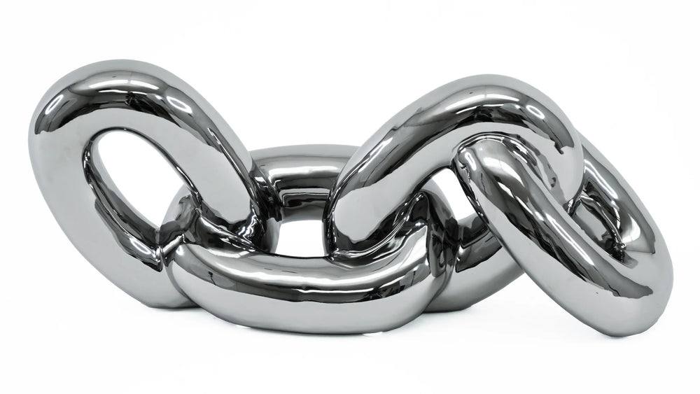 Ceramic Knot Tabletop Sculpture Silver