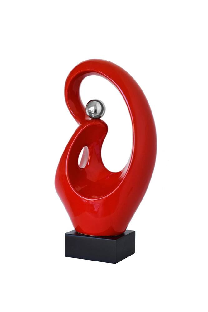 Abstract Tabletop Sculpture Red