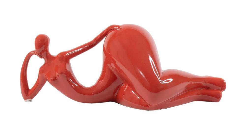 Lying Woman Tabletop Sculpture Red