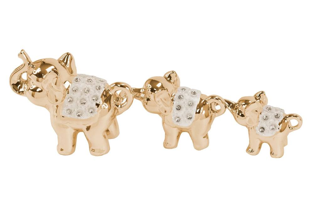 3pc Elephant Set Decor Gold