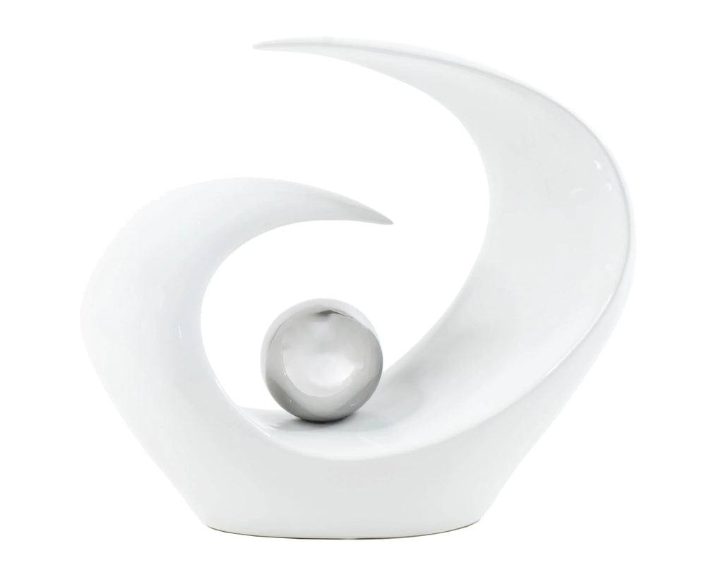 Abstract Sculpture Silver/White