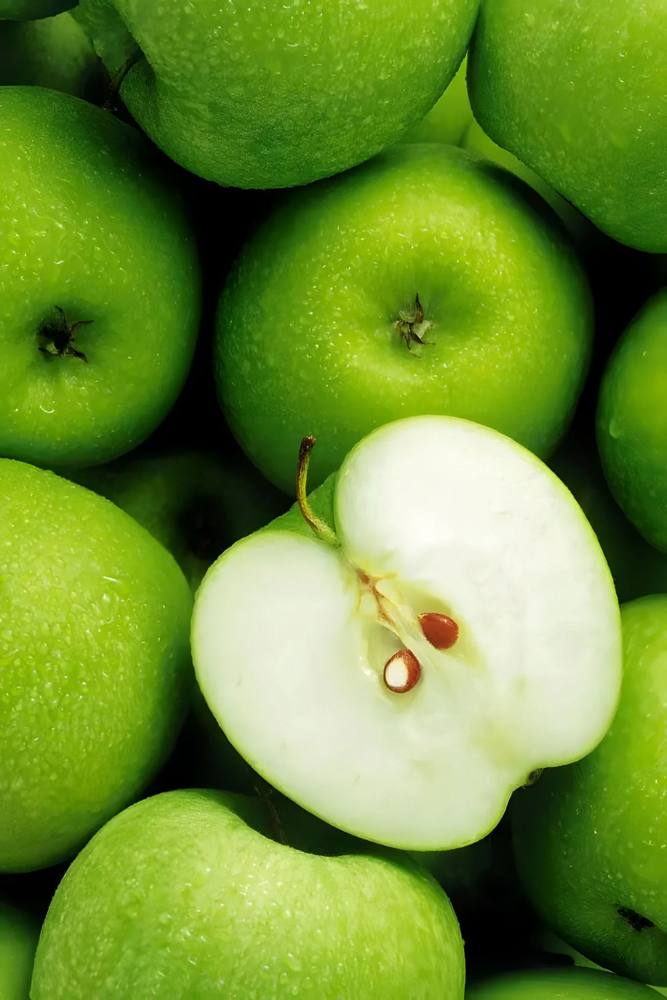 Green Apples Kitchen Glass Wall Art