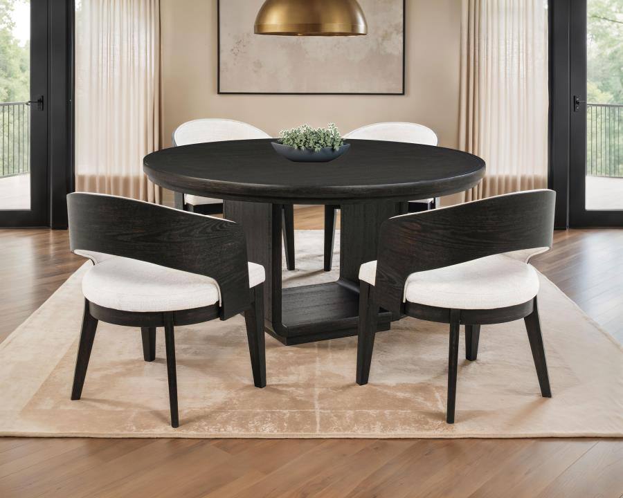 Leandro Dining Set 5pc Set Table with 4 Chairs