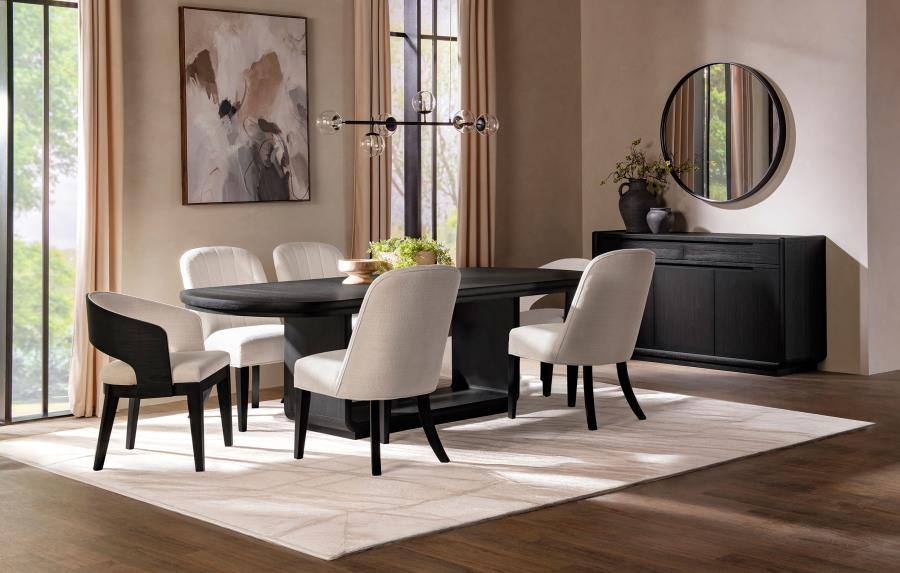 Leandro Dining Set 7pc Set Dining Table with 6 Chairs