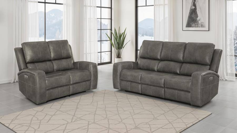 Brickston Livingroom Set 2pc Sofa and Loveseat / Charcoal