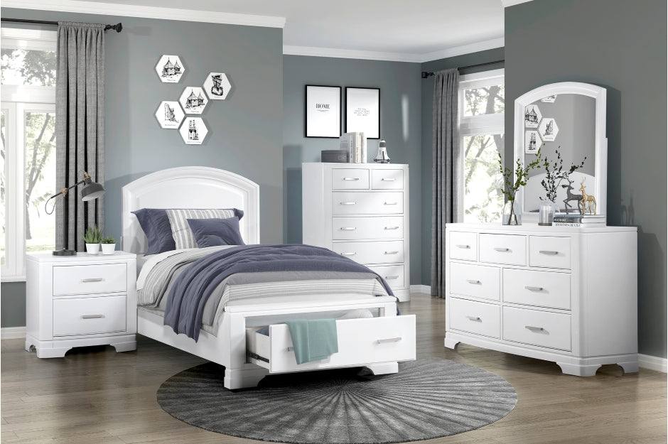 Hudson Bedroom Set White / Twin 4pc set