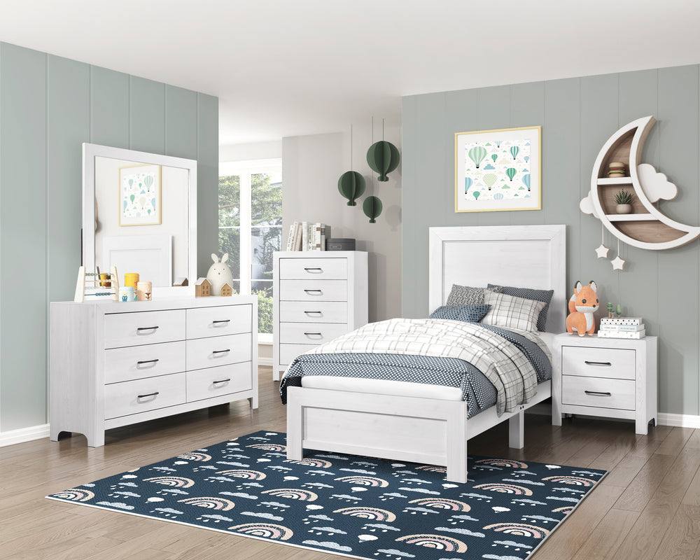 Corbin Bedroom Set White / Twin 4pc set