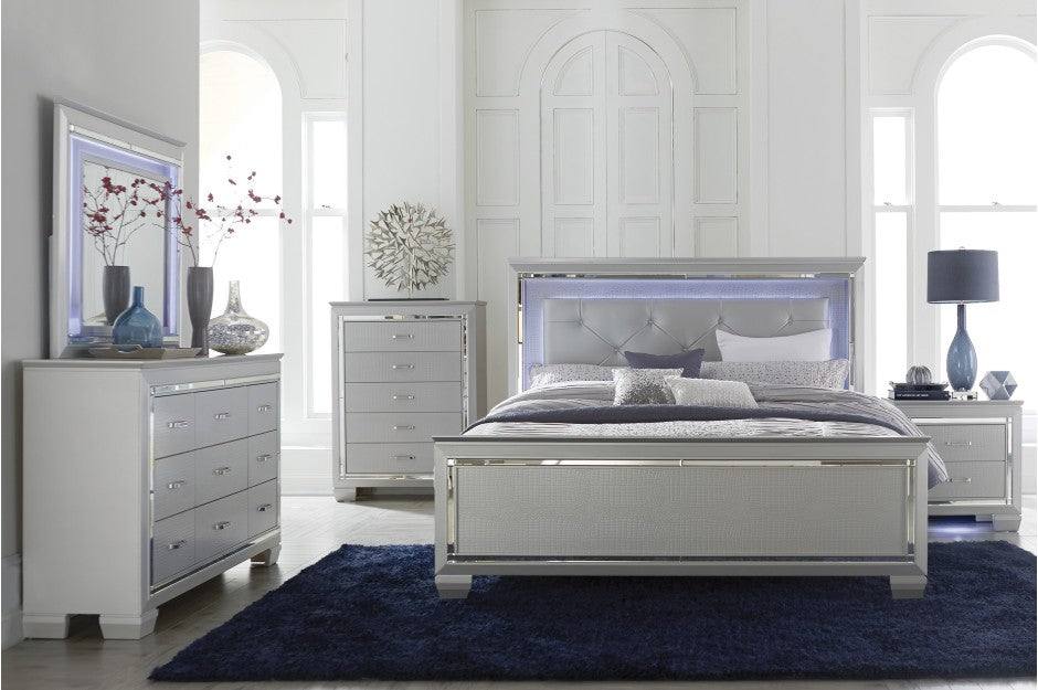 Allura Bedroom Set Silver / Full