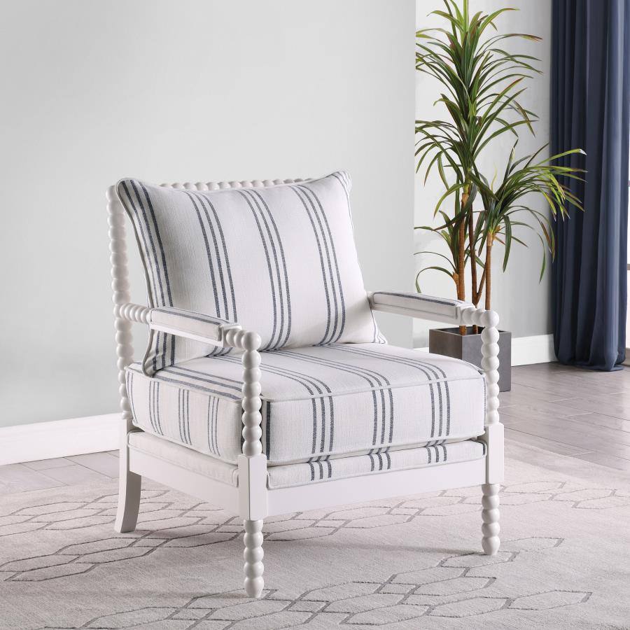 Blanchett Accent Chair White With Navy