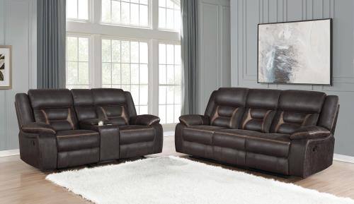 Greer Livingroom Set Brown / 2pc Set
