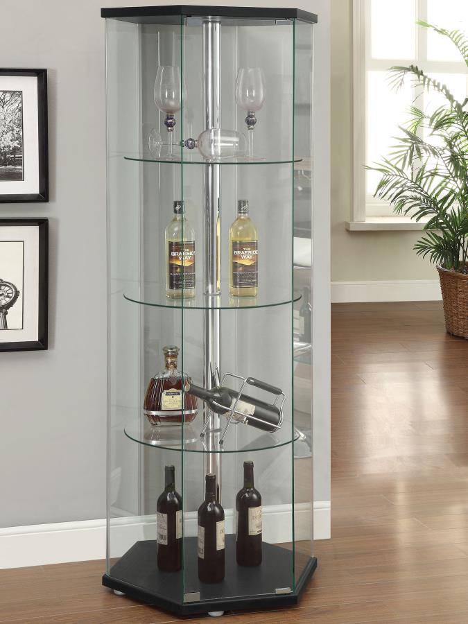 Zahavah Curio Cabinet Black