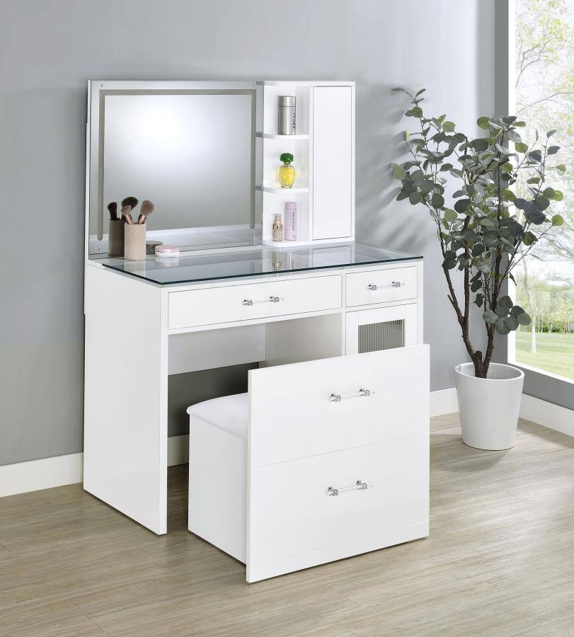 Flora Vanity Set White