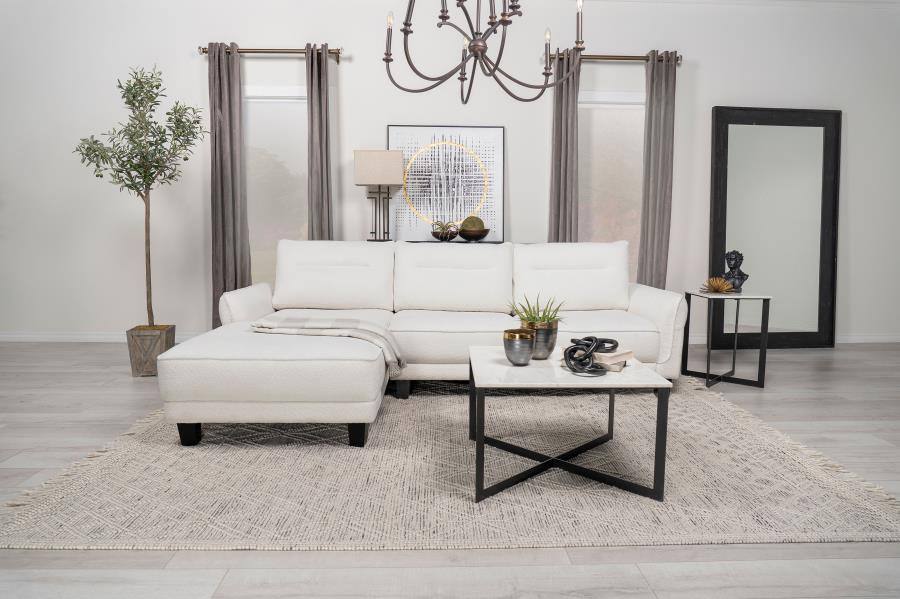Caspian Upholstered Sectional White