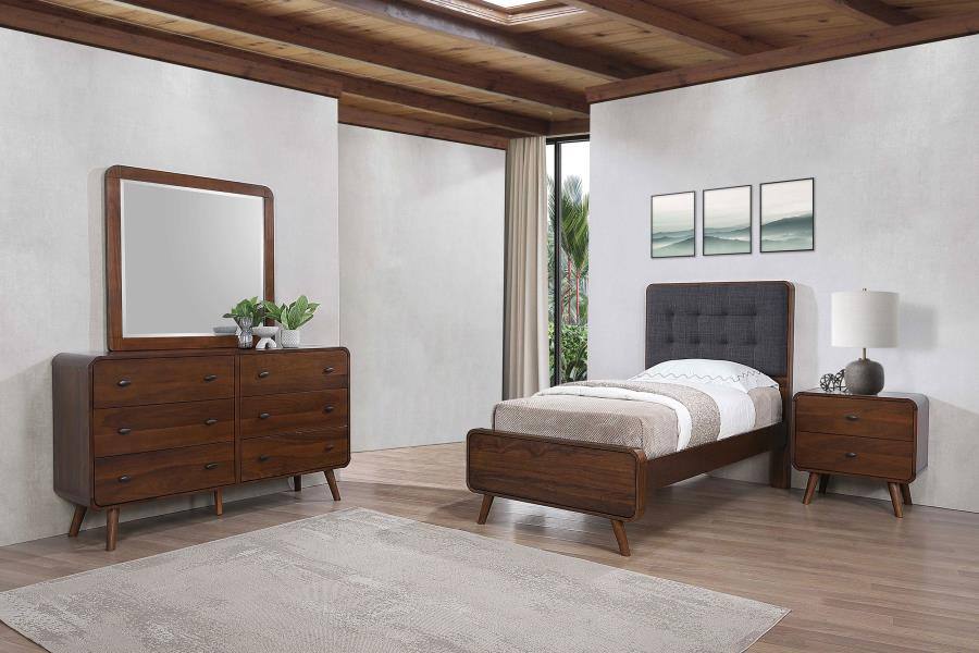 Robyn Bedroom Set Dark walnut / Twin 4pc set