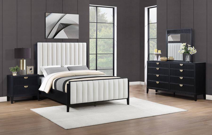 Brookmead Bedroom Set Black With Ivory / Queen 4pc set