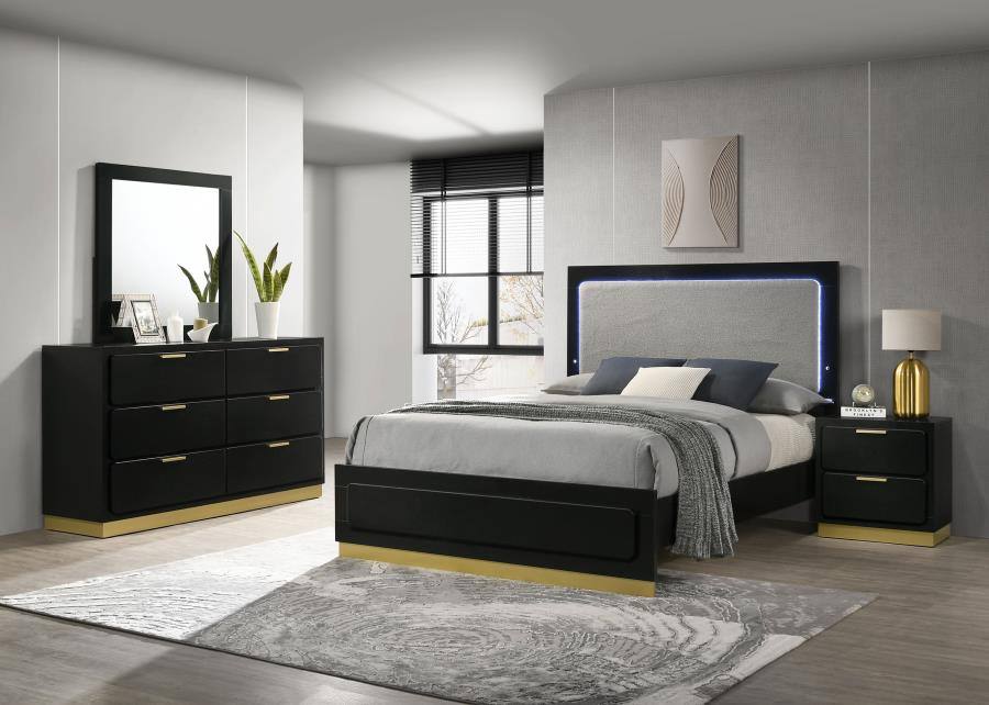 Caraway Bedroom Set Black / Queen 4pc Set