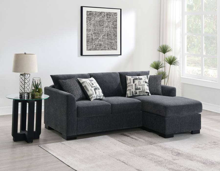 Storey Upholstered Sleeper Sectional Dark Gray